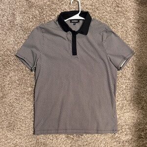 Express Monochrome Checkered Men's Polo Shirt (MEDIUM)
